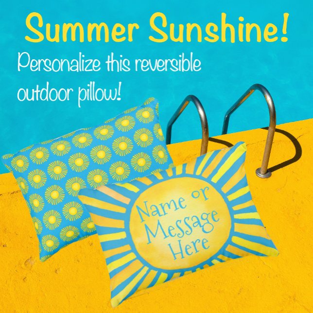 Personalized Sunny Outdoor Pillow (Personalize it!)
