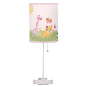 Personalized Sunny Safari Girl Animal Nursery Lamp by Personalizedbydiane at Zazzle
