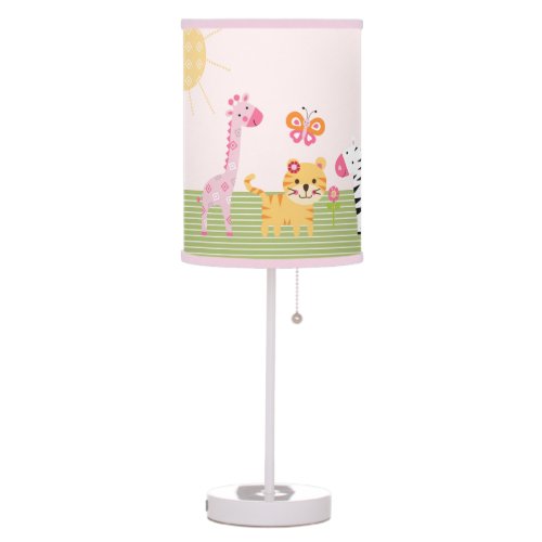Personalized Sunny Safari Girl Animal Nursery Lamp