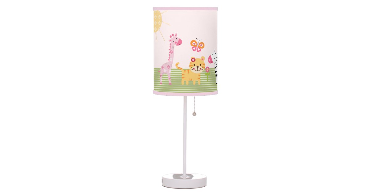 Personalized Sunny Safari Girl Animal Nursery Lamp Zazzle