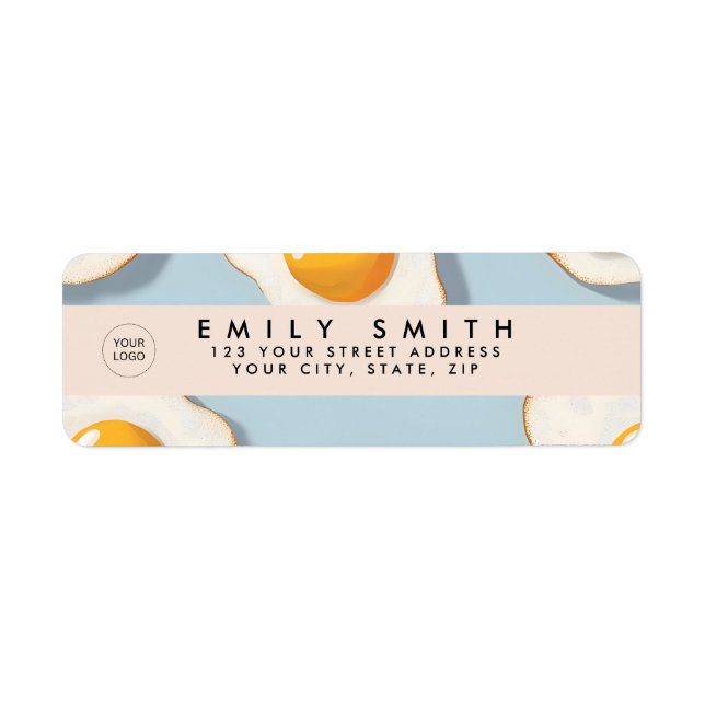 Personalized Sunny Side Up Egg Pattern Label (Front)