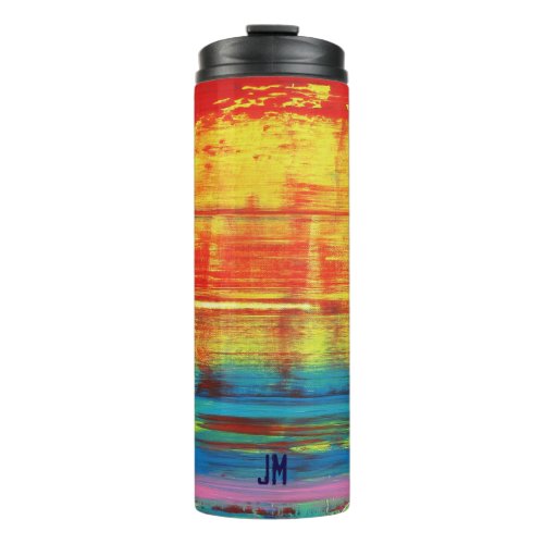 Personalized Sunset Colorful Abstract Art  Thermal Tumbler