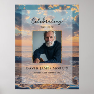 Personalized Sunset Funeral Welcome Sign