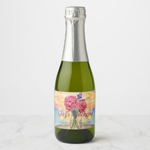 Personalized Sunset Girls Weekend Mini Sparkling Wine Label
