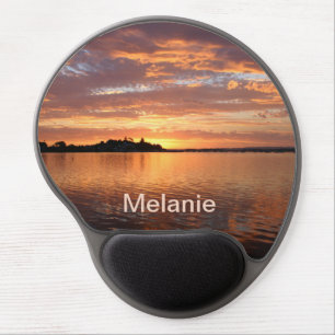 Personalized Sunset Lake View Gel Mouse Pad