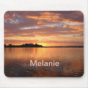 Personalized Sunset Lake View Mouse Pad