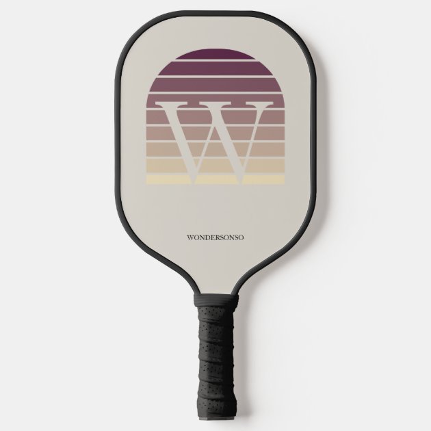 Personalized Sunset Ombre Monogram Pickleball Paddle