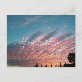 Personalized Sunset Pink Clouds Landscape Postcard