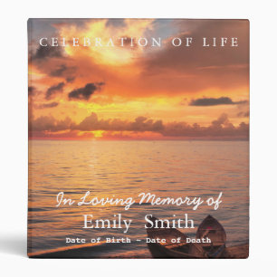 Personalized Sunset Sea Celebration of Life Binder