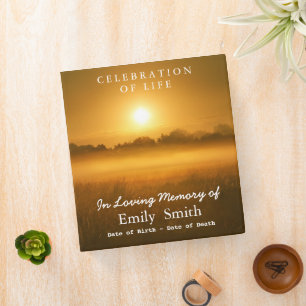 Personalized Sunset Sea Celebration of Life Binder