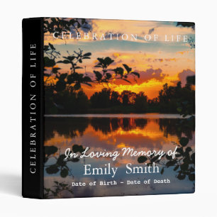 Personalized Sunset Sea Celebration of Life Binder