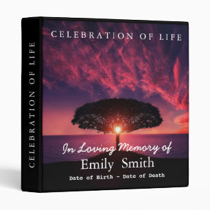 Personalized Sunset Sea Celebration of Life Binder