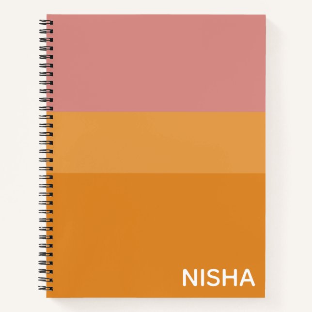 Personalized Sunset Stripes      Notebook (Front)