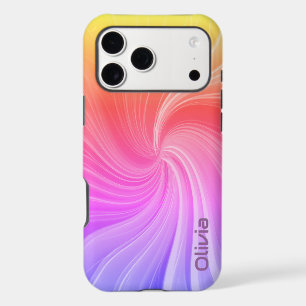 Personalized Sunset Swirl Marble iPhone 17 Pro Max Case