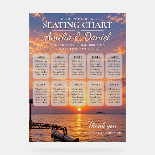 Personalized Sunset Wedding Seating Chart