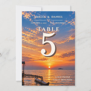 Personalized Sunset Wedding Table Number