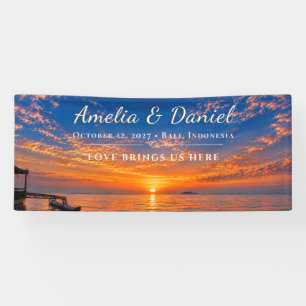 Personalized Sunset Wedding Vinyl Banner