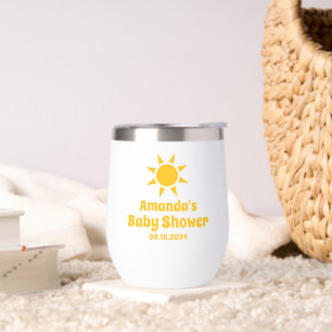 Personalized Sunshine Baby Shower Party Favors Thermal Wine Tumbler