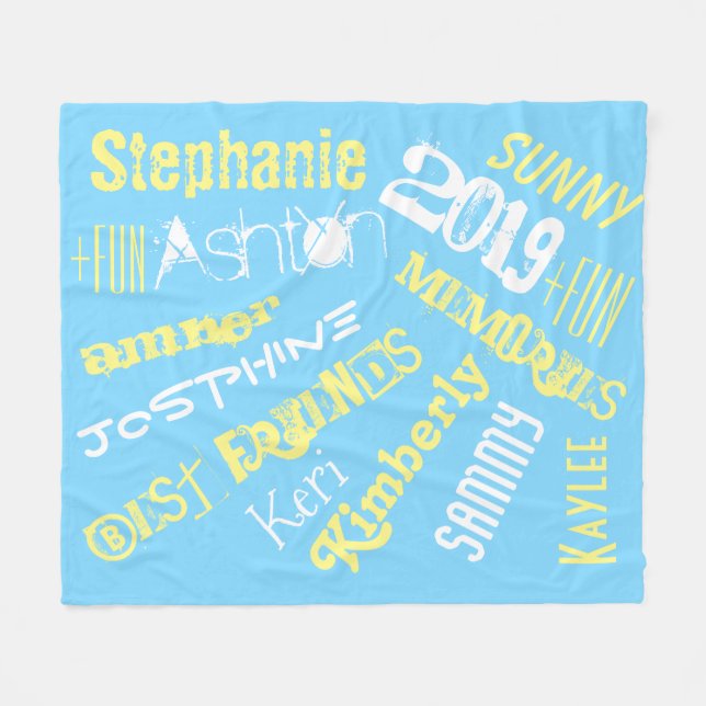 Personalized Sunshine Blanket 8 to 10 Names (Front (Horizontal))
