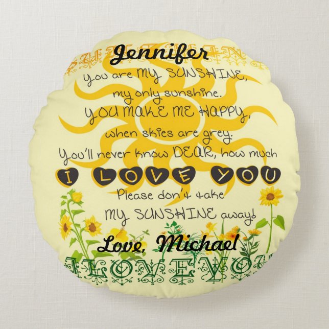 Personalized Sunshine Pillow (Front)