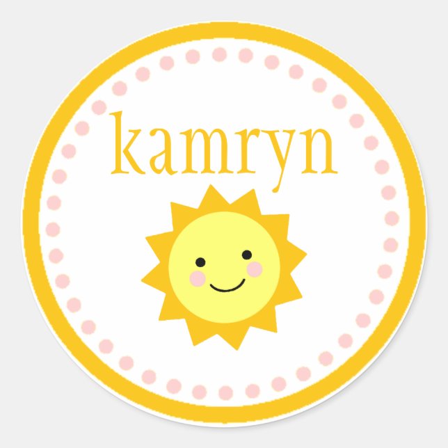 Personalized Sunshine Sticker - Dots (Front)