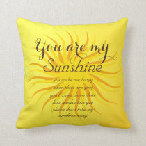 Personalized Sunshine Yellow Throw Pillow