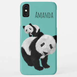 Personalized Super Cute Pandas - Changeable Colo iPhone XS Max Case