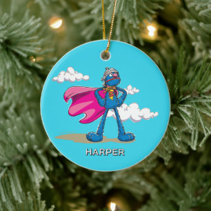 Personalized Super Grover Custom Name & Photo Ceramic Ornament