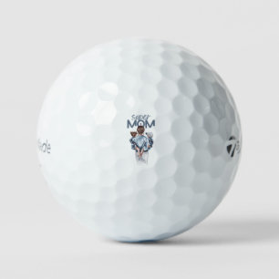Personalized Super Mom with Son and Daughter Gift Golf Balls
