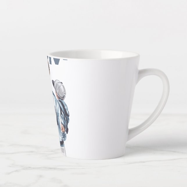 Personalized Super Mom with Son and Daughter Gift Latte Mug (Right)