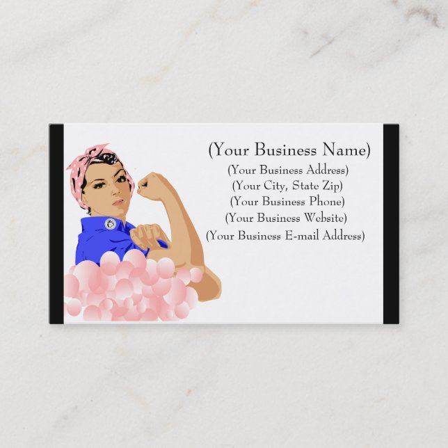 Personalized Super Soaper Rosie Pink Soap Bubbles Business Card (Front)