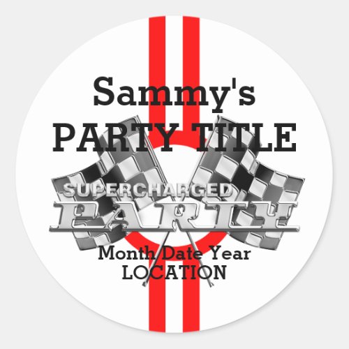 Personalized Supercharged Performance Party Classic Round Sticker