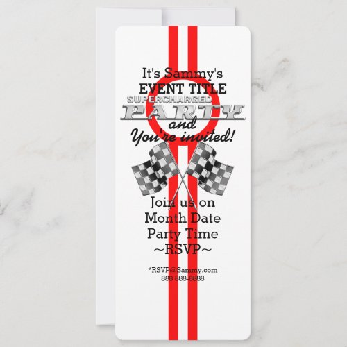Personalized Supercharged Performance Party Invitation