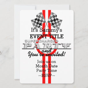 Personalized Supercharged Performance Party Invitation
