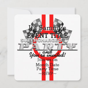 Personalized Supercharged Performance Party Invitation