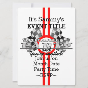 Personalized Supercharged Performance Party Invitation