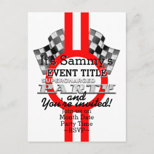 Personalized Supercharged Performance Party Invitation Postcard