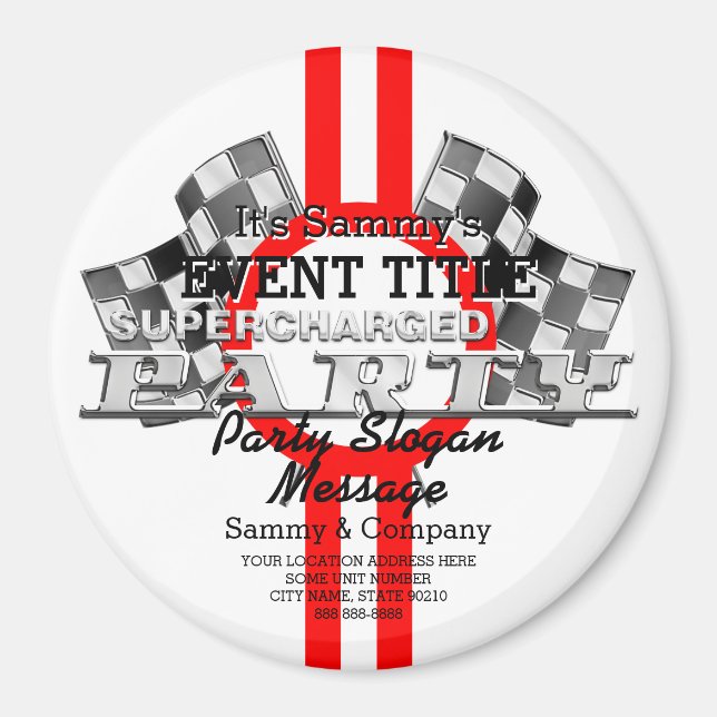 Personalized Supercharged Performance Party Magnet (Front)