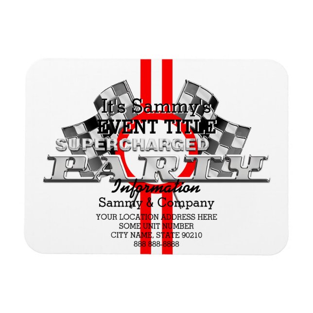Personalized Supercharged Performance Party Magnet (Horizontal)