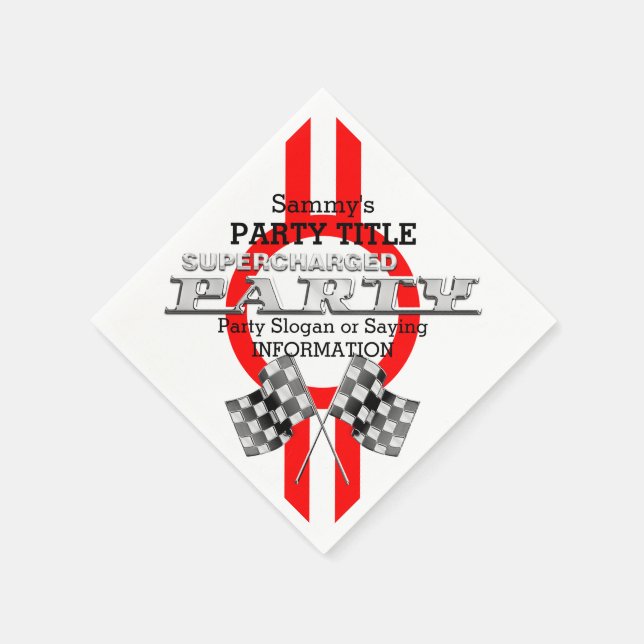Personalized Supercharged Performance Party Napkins (Corner)