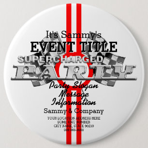 Personalized Supercharged Performance Party Pinback Button