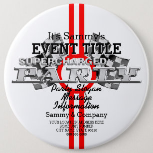 Personalized Supercharged Performance Party Pinback Button