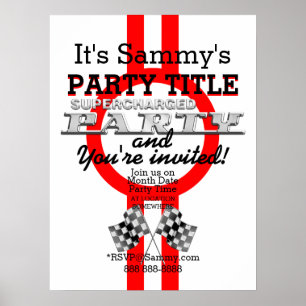 Personalized Supercharged Performance Party Poster