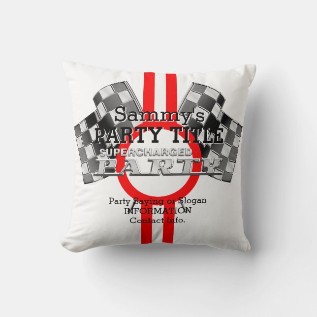 Personalized Supercharged Performance Party Throw Pillow (Front)