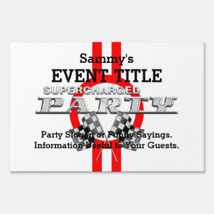 Personalized Supercharged Performance Party Yard Sign