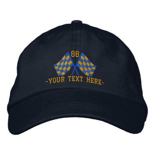 Personalized Supercharged Racing Flags Embroidery Embroidered Baseball Cap