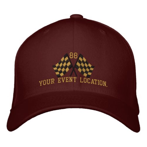 Personalized Supercharged Racing Flags Embroidery Embroidered Baseball Cap