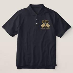 Personalized Supercharged Racing Flags Embroidery Embroidered Polo Shirt