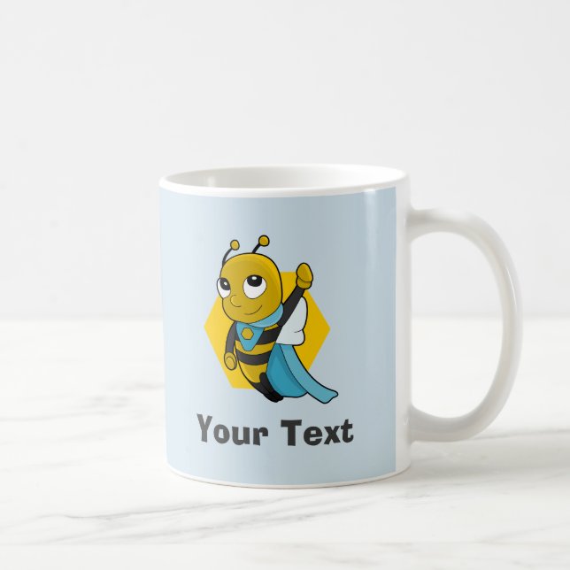 Personalized Superhero bee cartoon Coffee Mug (Right)