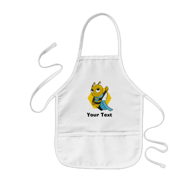 Personalized Superhero bee cartoon  Kids' Apron (Front)